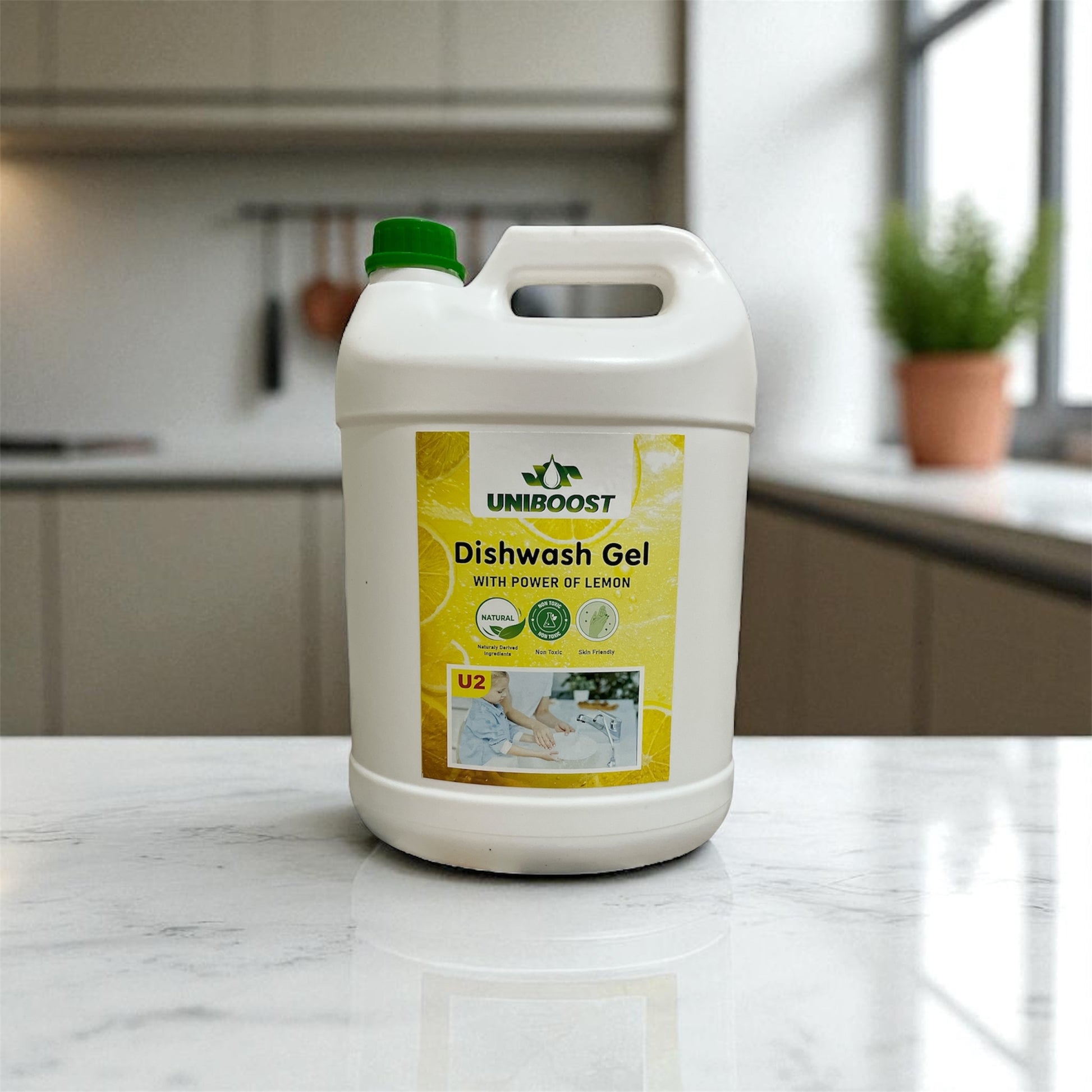 Uniboost Dish Wash Gel – Lemon Power for Sparkling, Grease-Free Utensils